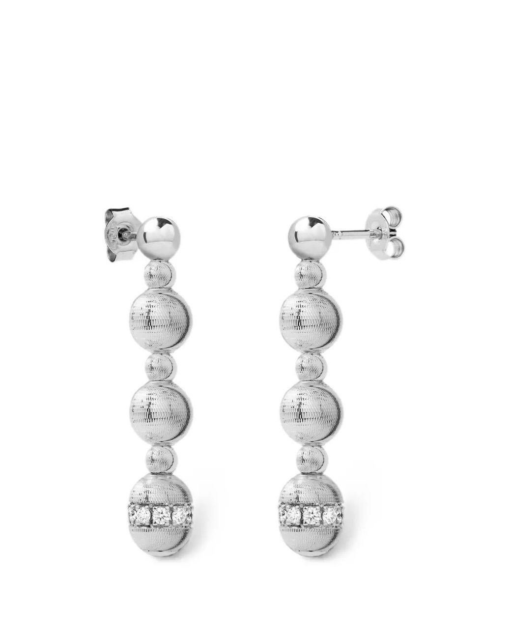 Officina Bernardi White Empire S Diamond Earrings