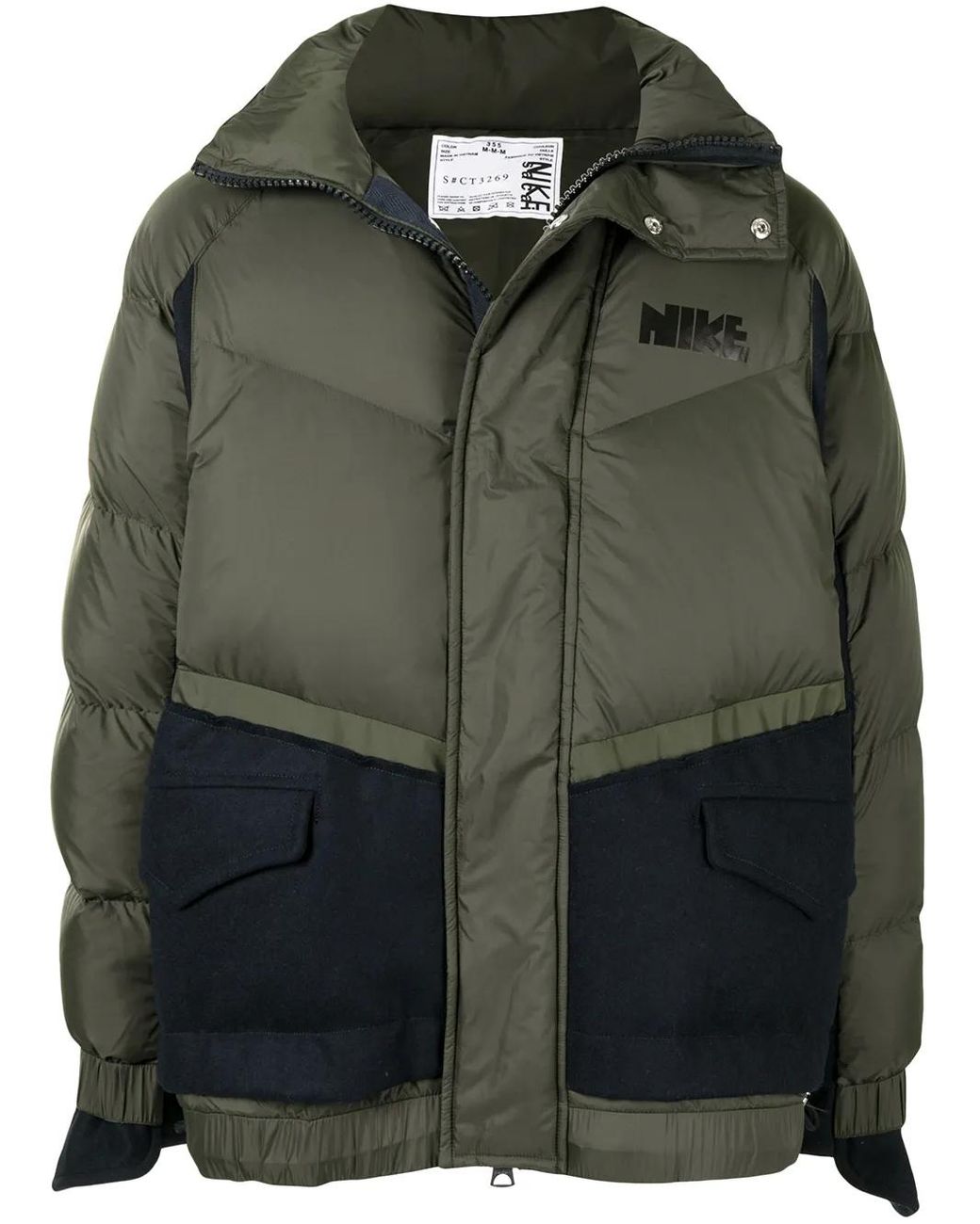 Nike Green Panelled Puffer Jacket for men