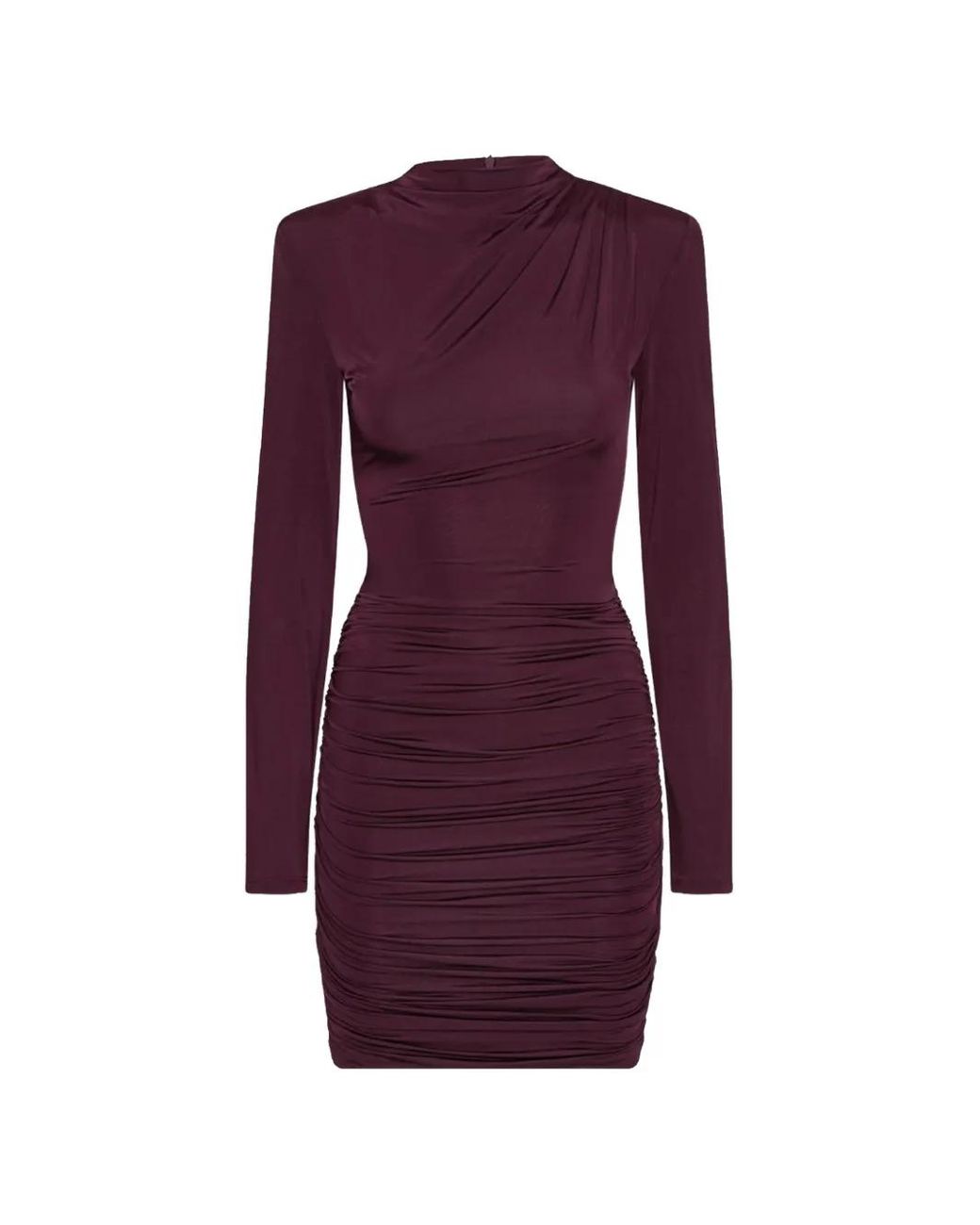 ROTATE BIRGER CHRISTENSEN Purple Drapey Mini Dress Bordeaux