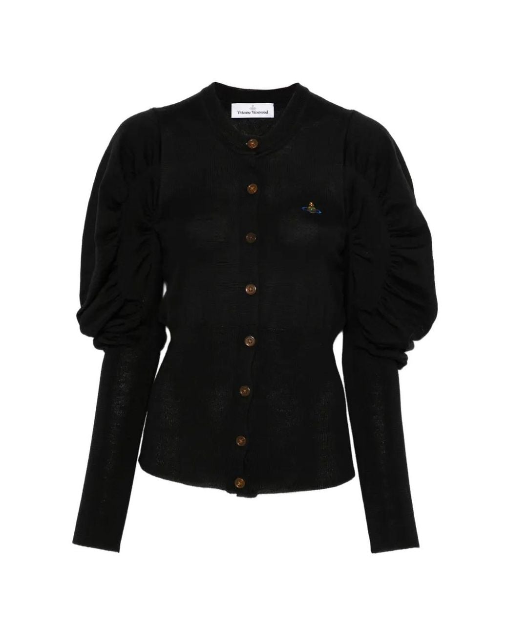 Vivienne Westwood Black Orb-Embroidered Wool Sweater