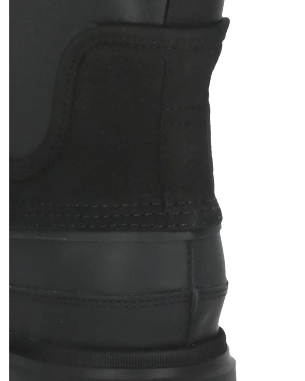 Hogan Black Embossed Logo Raised Sole Boots