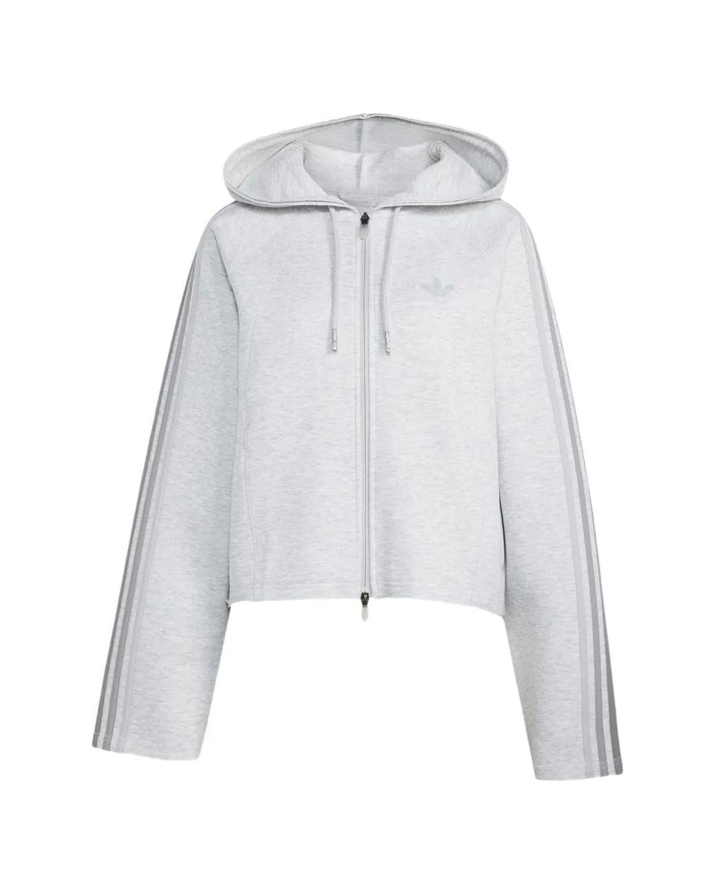 Adidas White Sst 2.0 Cropped Hoodie