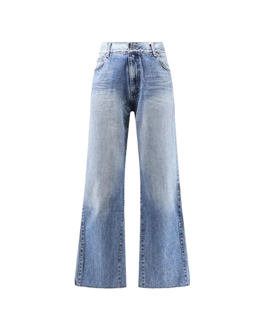 TONYWACK Blue Re-Cut Flared Faded Jeans for men