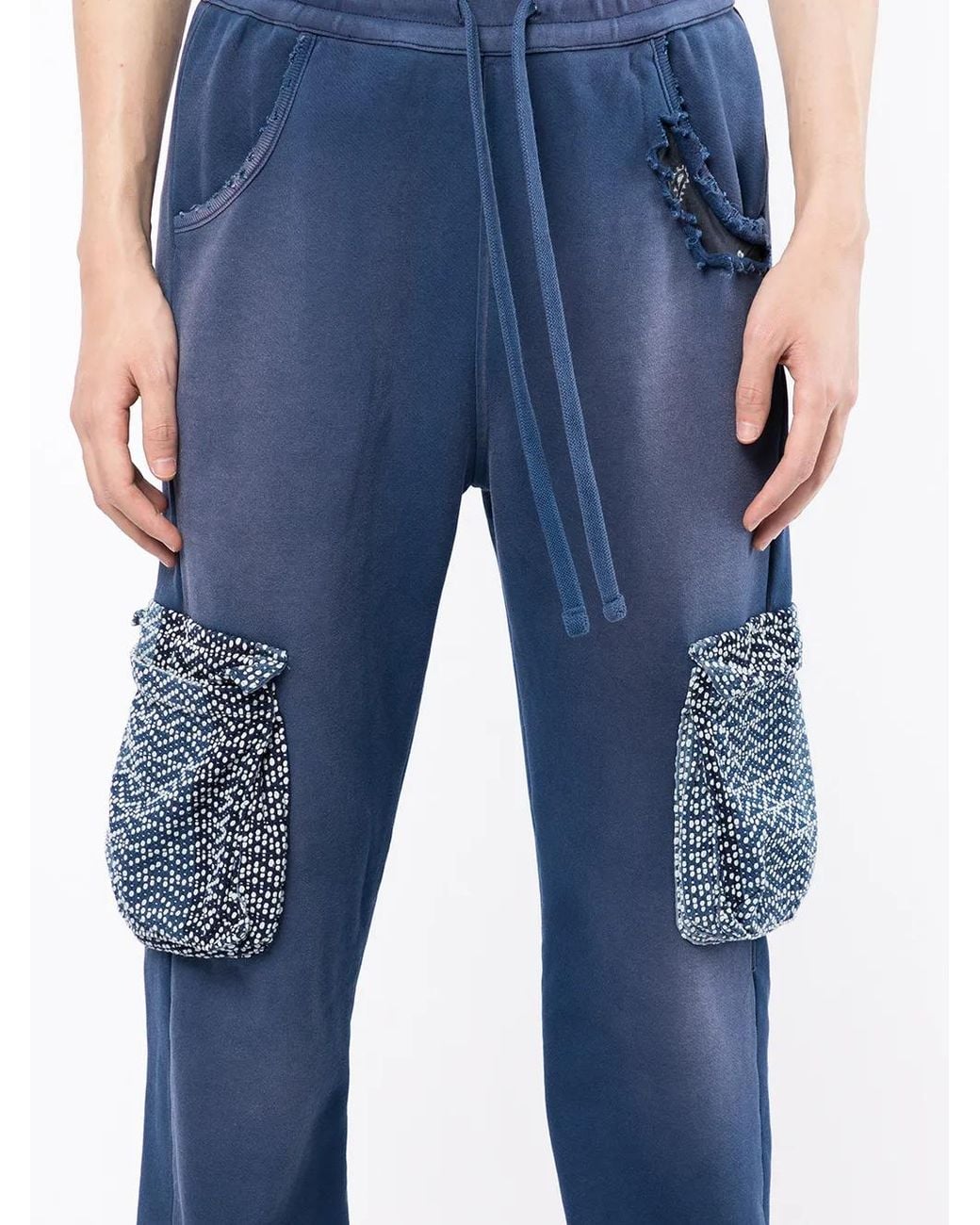 Alchemist Joggingbroek Met Gerafelde Afwerking in het Blue voor heren