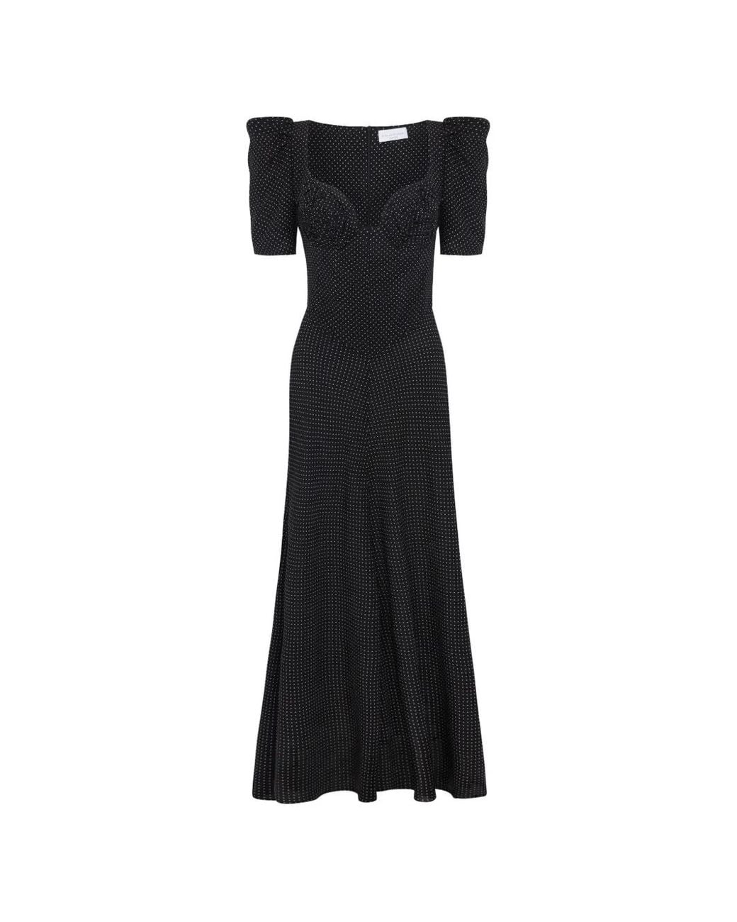 Violante Nessi Black Baccarat Couture Sleeve Polka Dot Dress