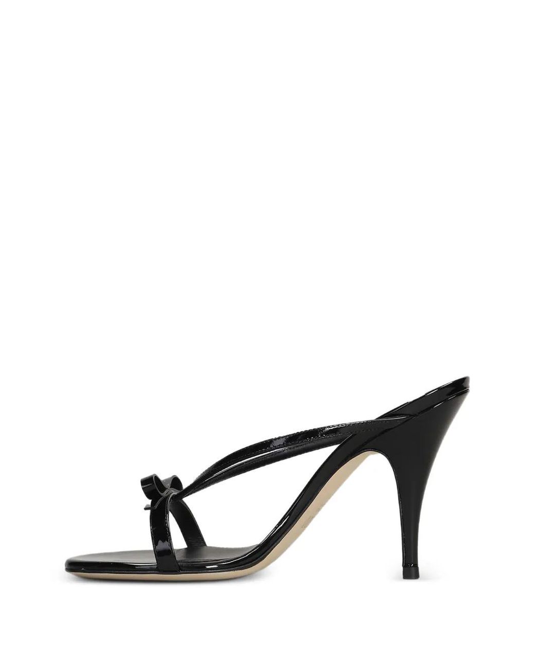 3Juin Black Natalia Bow-Detail Crossover-Strap Sandals