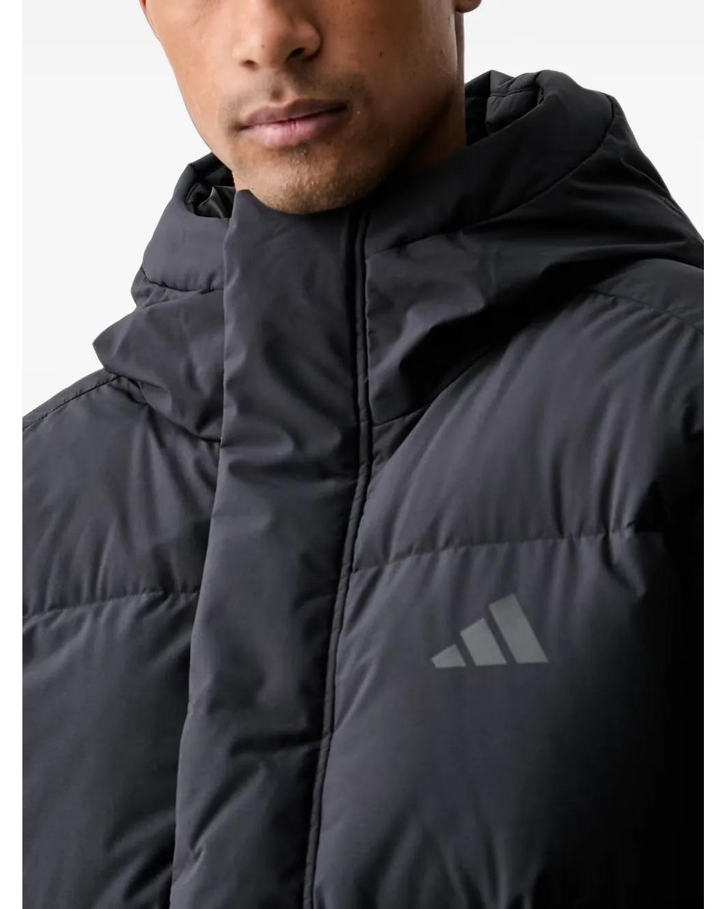 Adidas Helionic Gewatteerd Jack Met Capuchon in het Black voor heren