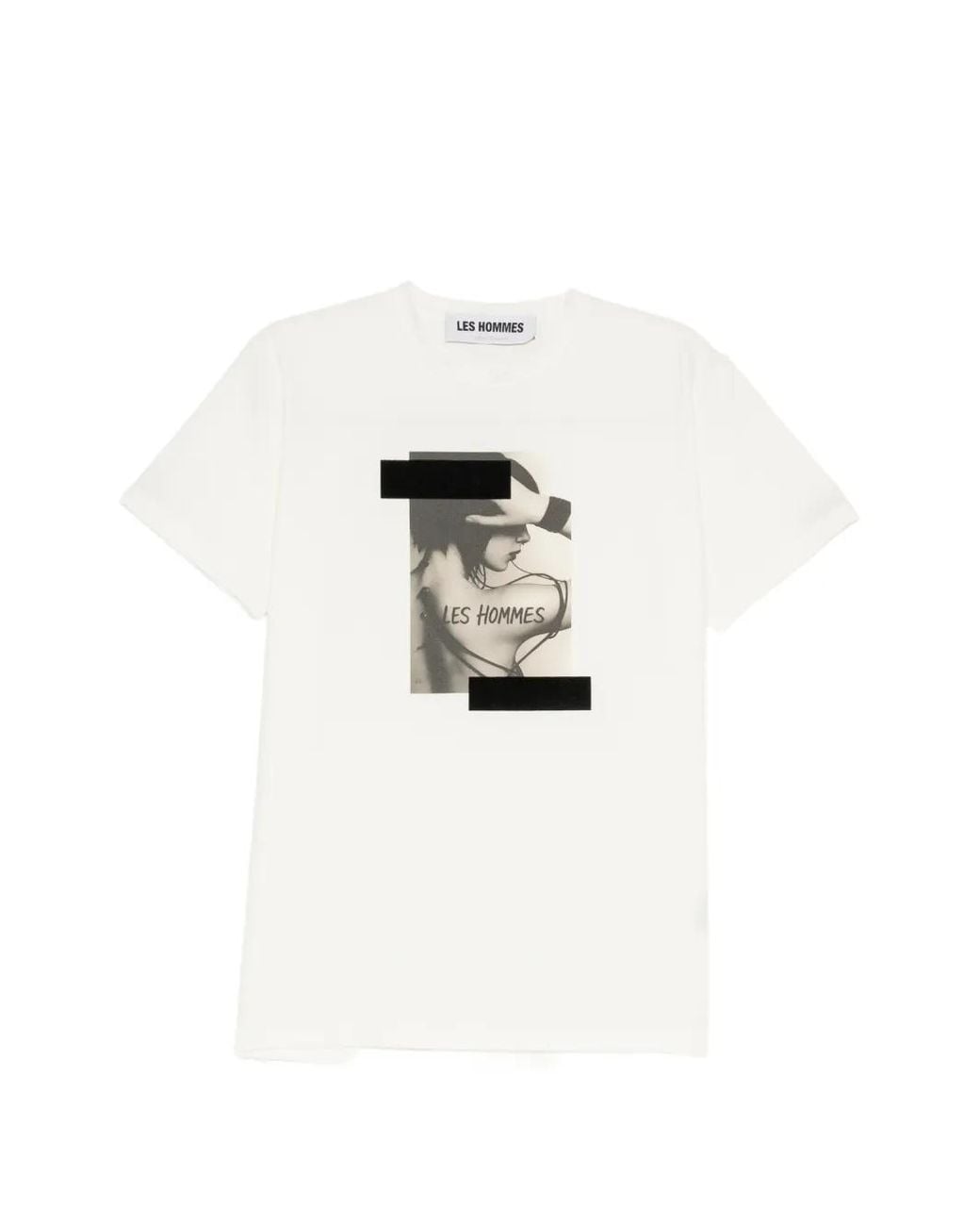 Les Hommes White T-Shirt À Imprimé Graphique for men