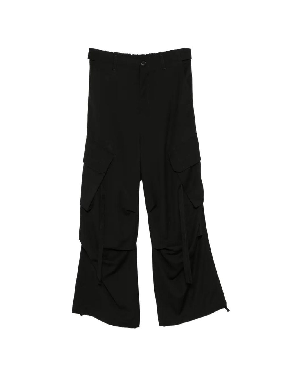 Isabel Benenato Black Wide-Leg Cargo Pants for men
