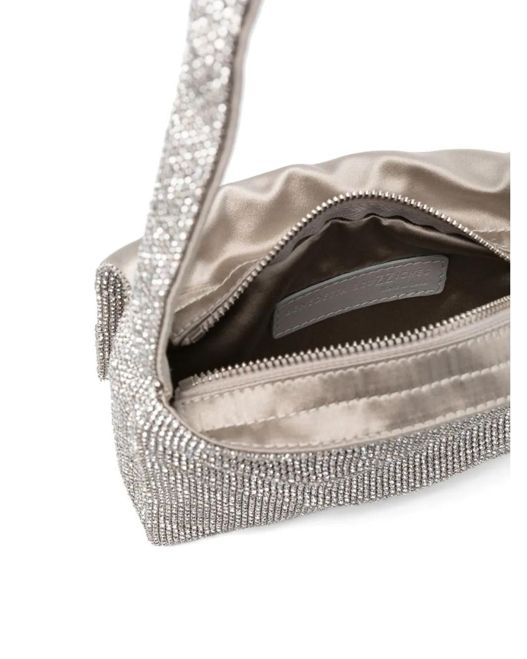 Benedetta Bruzziches Gray Vitty La Mignon Rhinestone Shoulder Bag