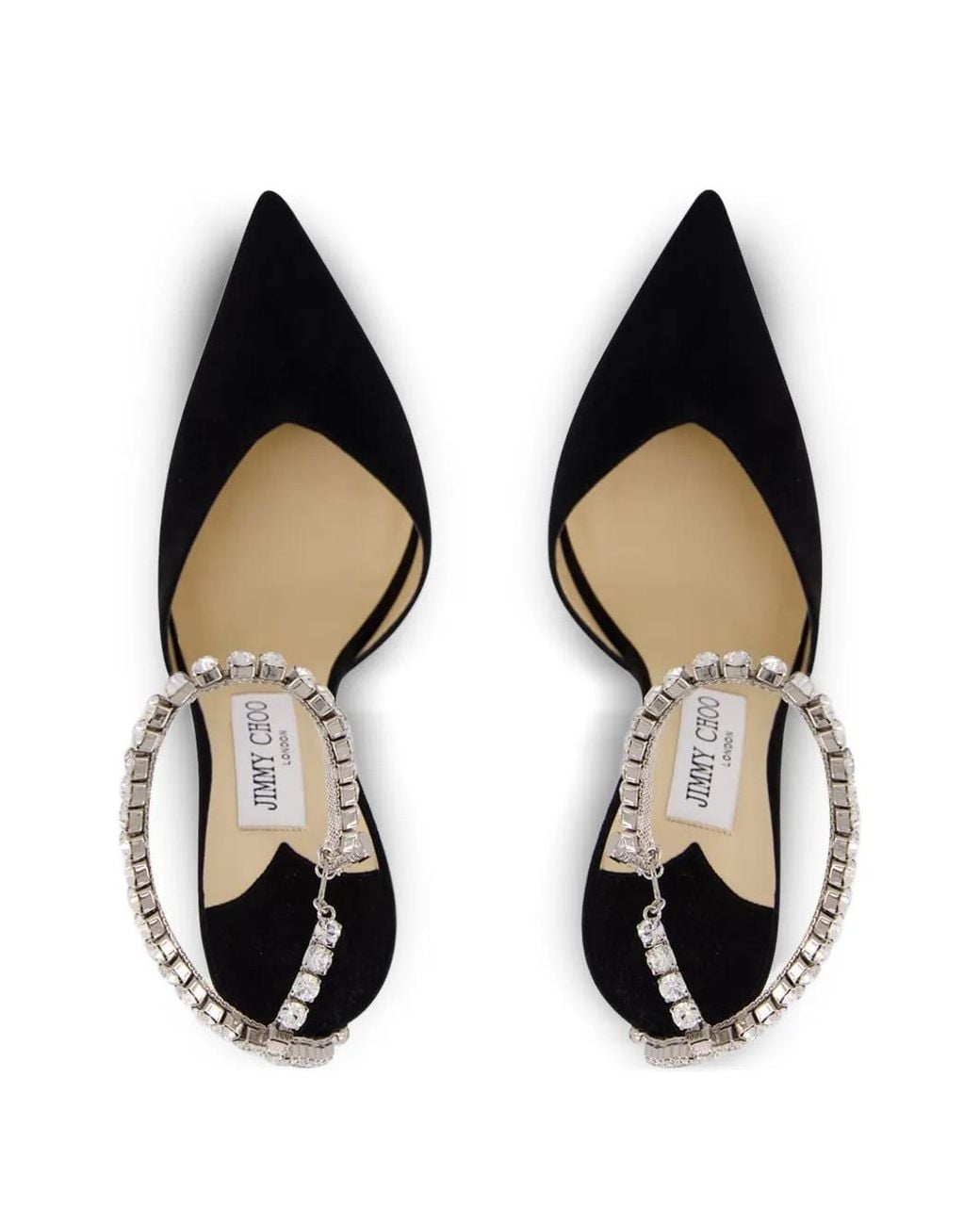 Jimmy Choo Black Saeda Crystal-Chain Pumps