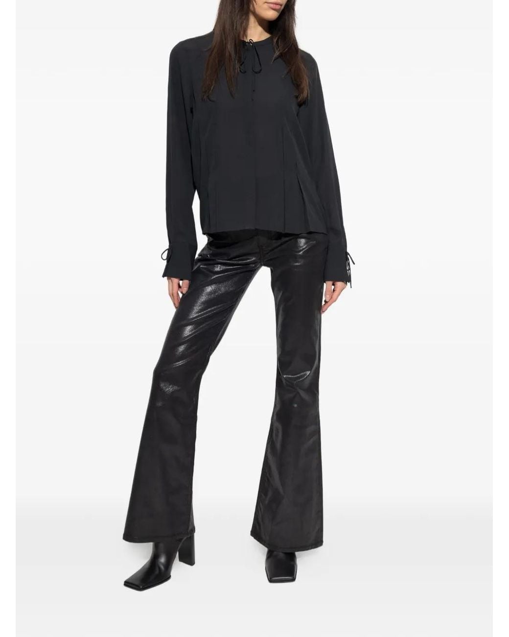 Rag & Bone Blue Arden Pleated Blouse