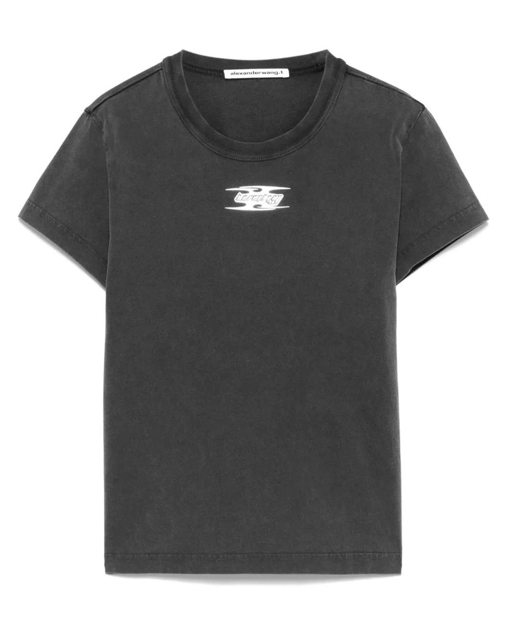 Alexander Wang Black Dark Cotton T-Shirt