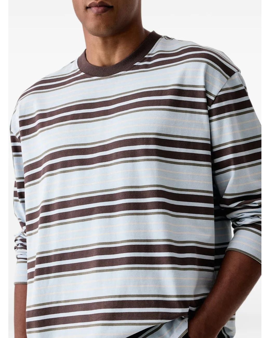 Les Deux Gray Striped Long-Sleeve T-Shirt for men