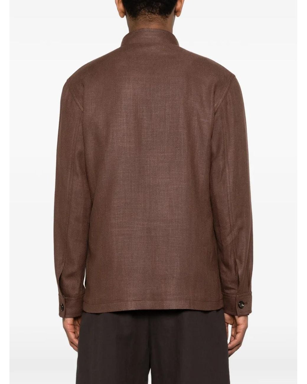 Tagliatore Brown Button Patch Pocket Jacket for men