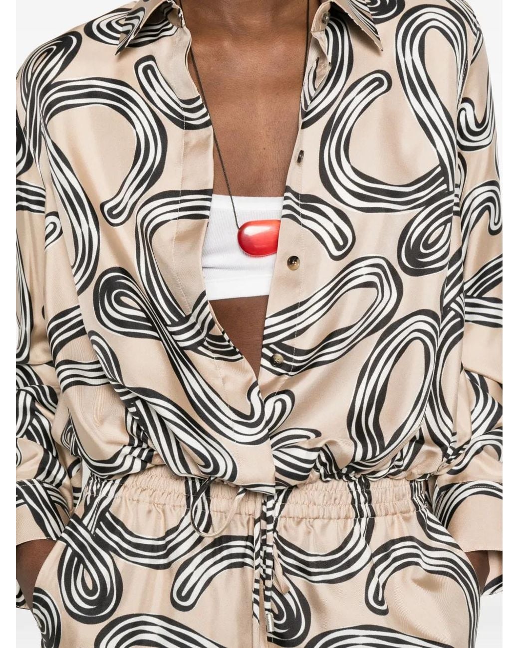Loewe White Paula's Ibiza Printed Silk Shirt