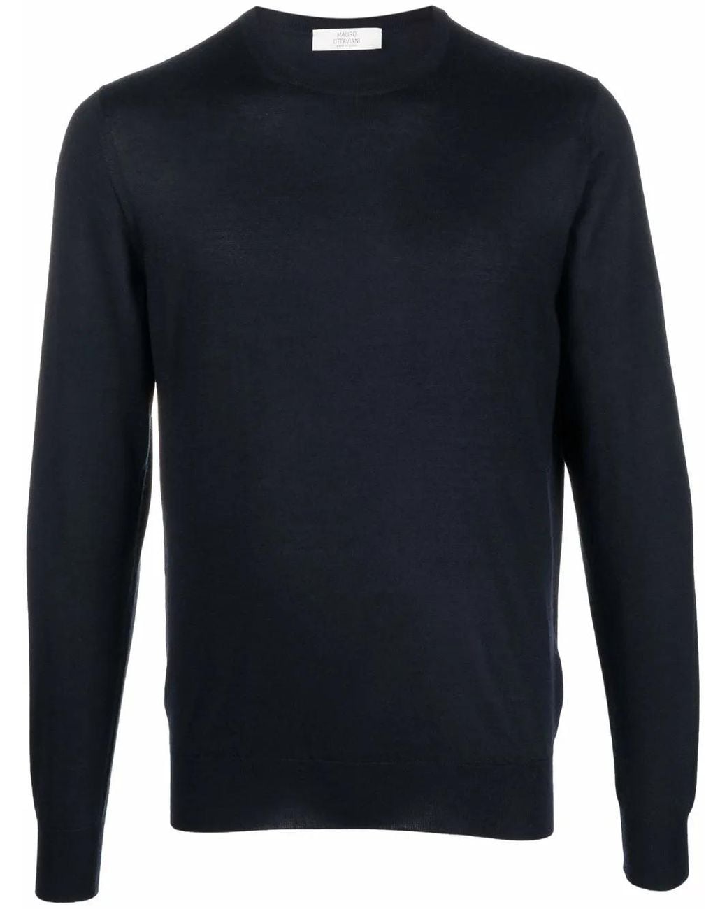 Mauro Ottaviani Blue Crewneck Cashmere-Silk Jumper for men