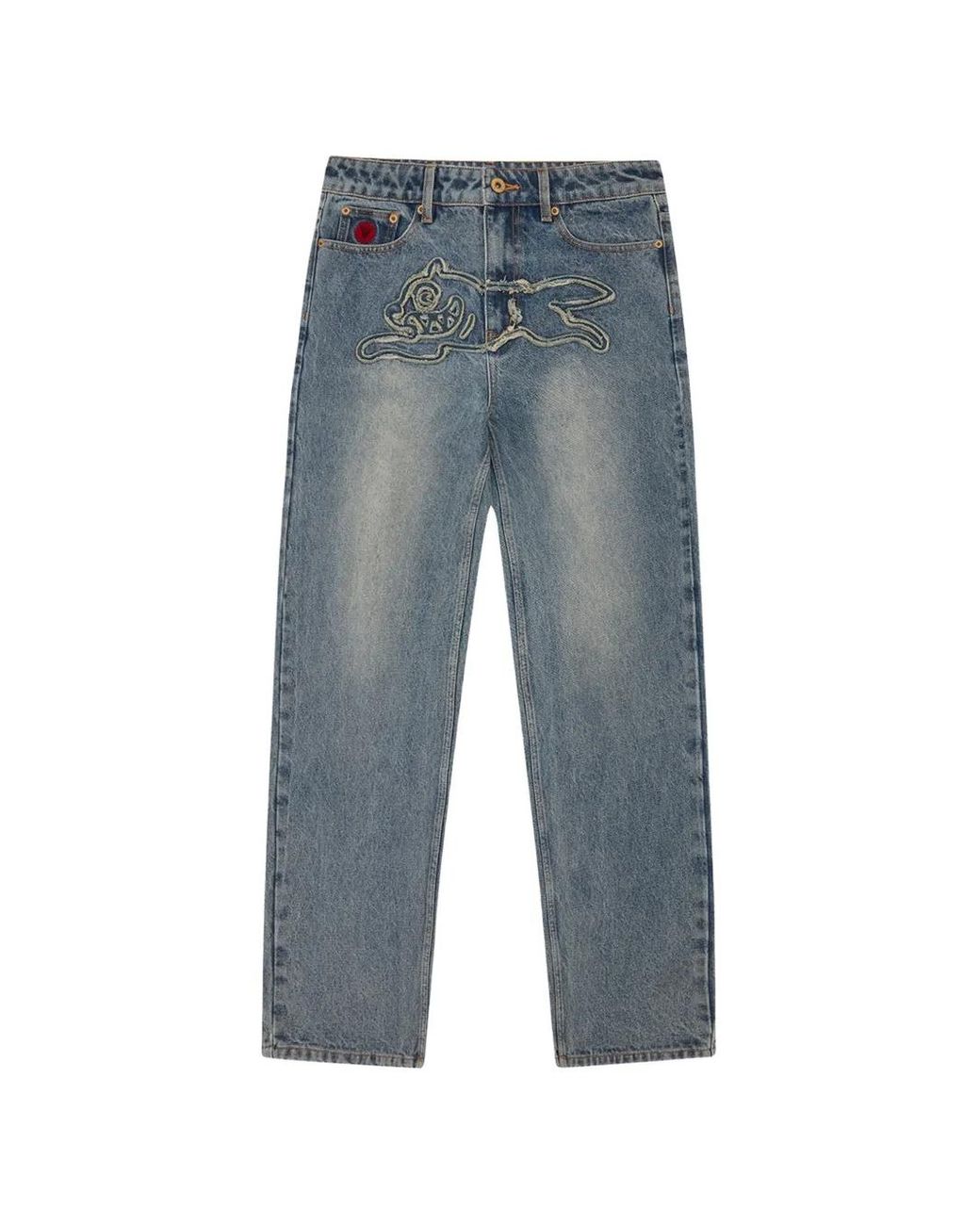 ICECREAM Blue Graphic Appliqued Jeans for men