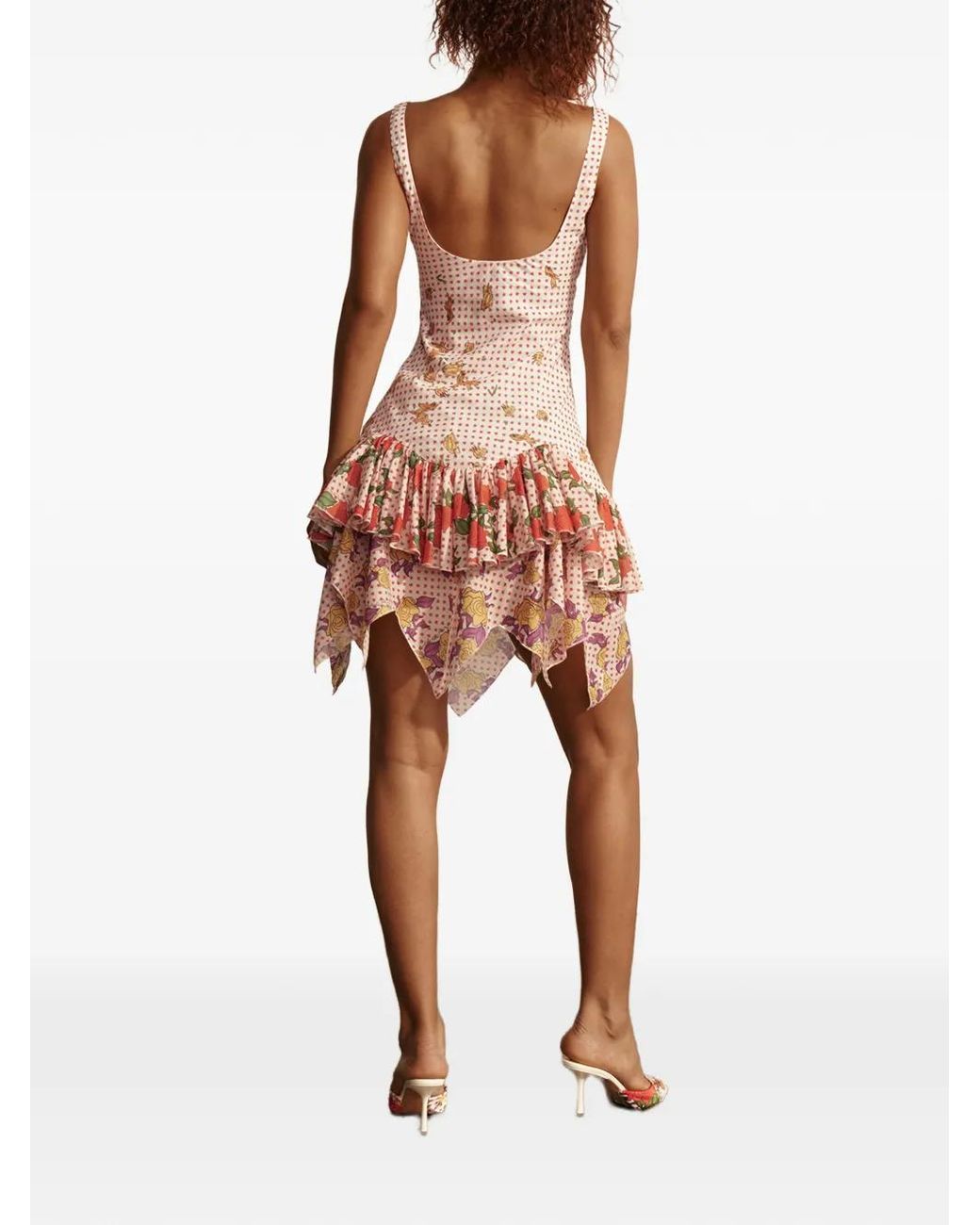 Donde Esteban White Pajaritos Y Rosas Cotton Voile Mini Dress