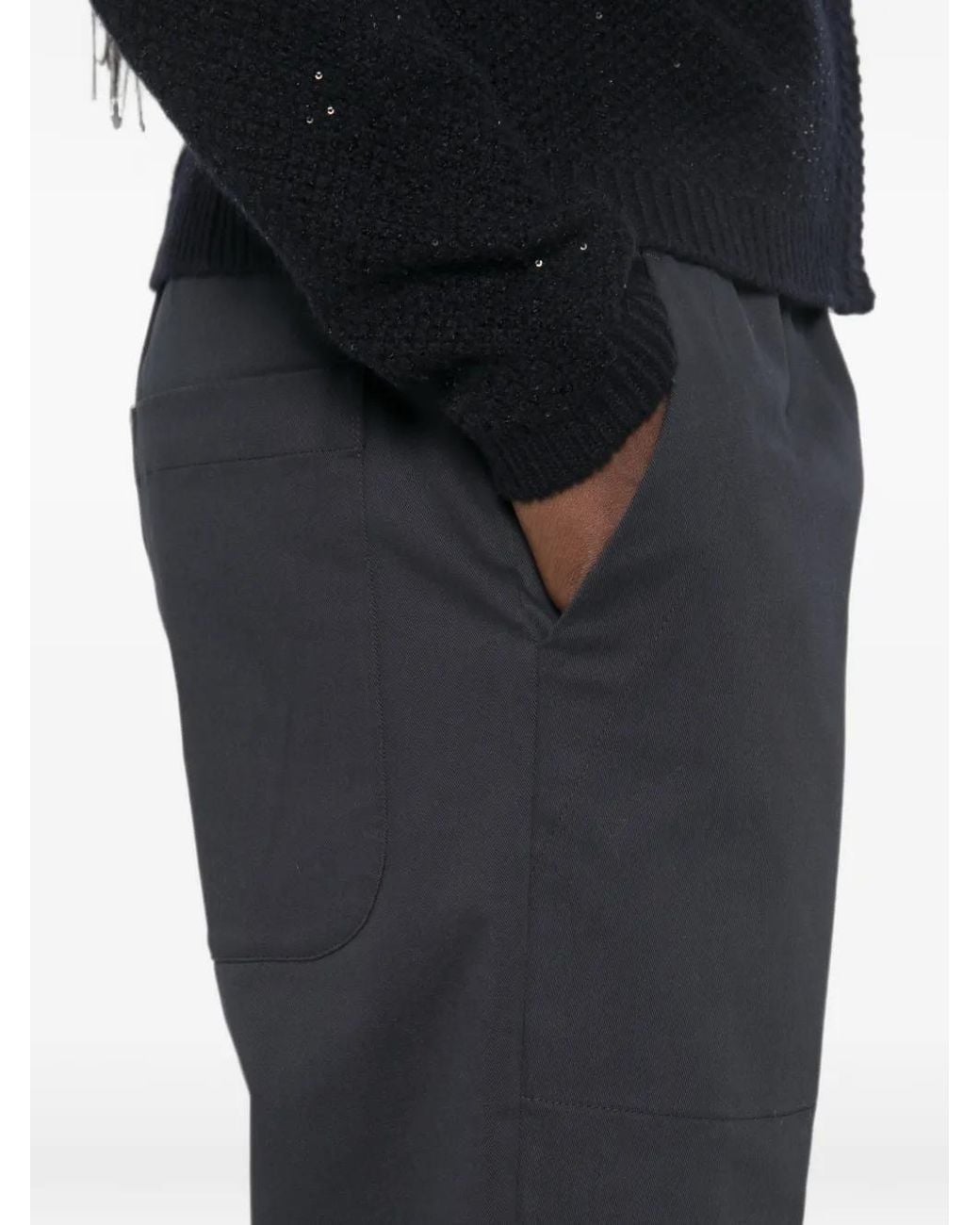 Fabiana Filippi Blue Elasticated-Waist Straight-Leg Trousers