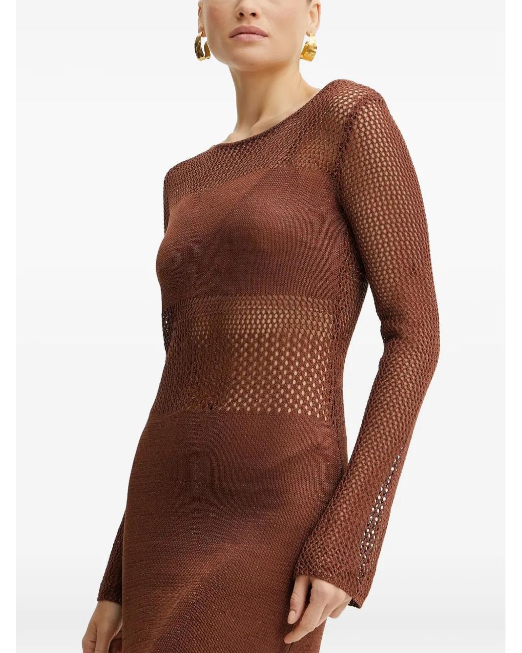 Fracomina Brown Gestricktes Kleid