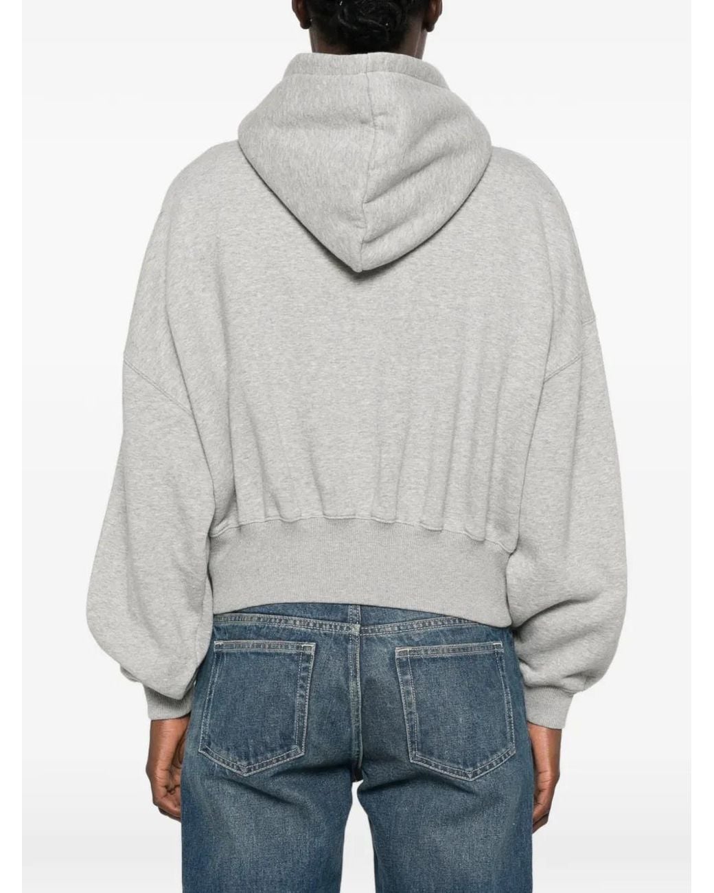 Maje White Hoodie À Logo Brodé