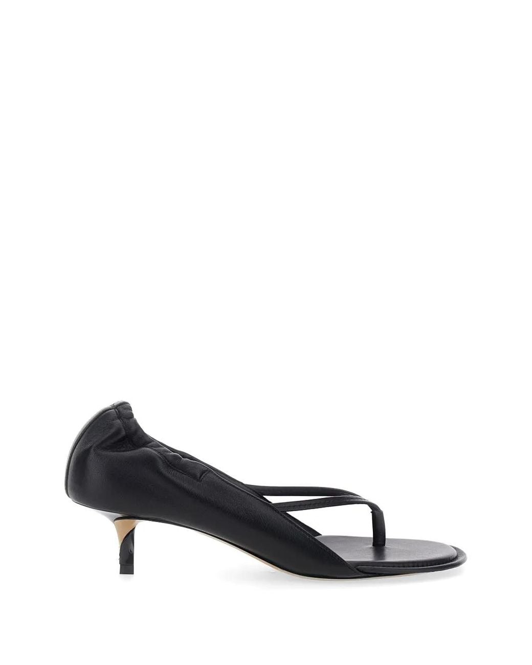 Jacquemus White Gathered Leather Sandals