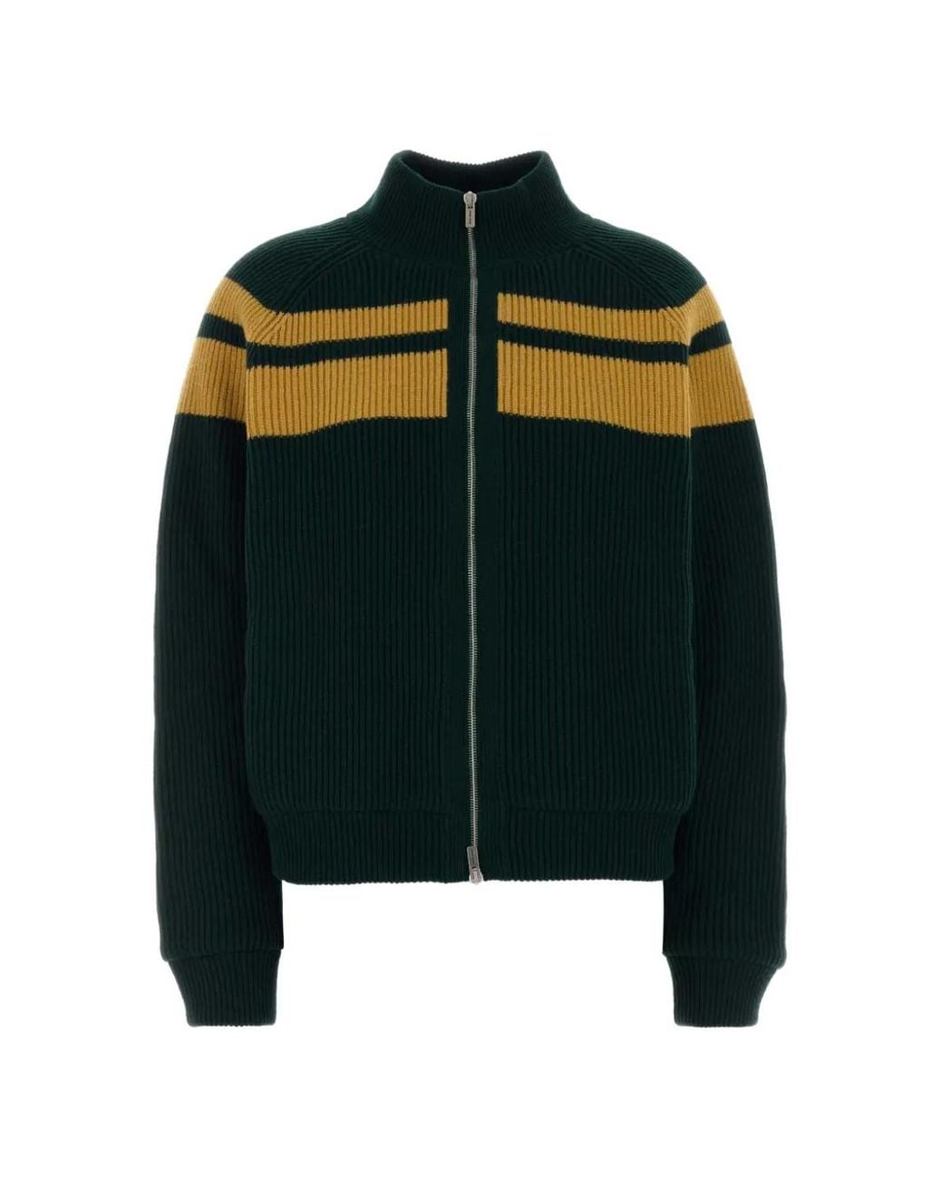 Miu Miu Black Striped Wool Cardigan