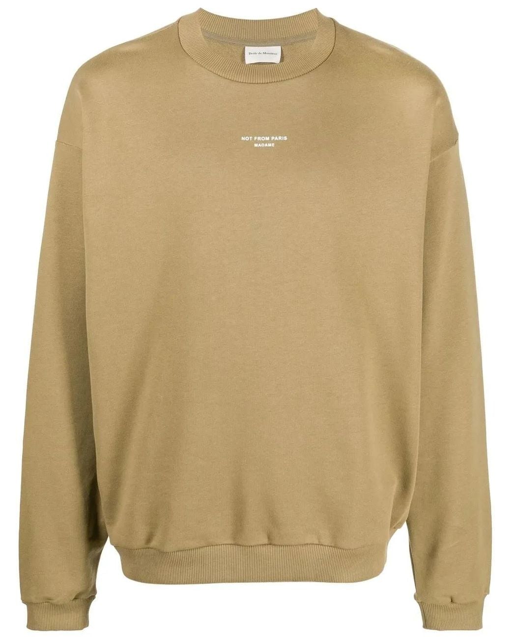 Drole de Monsieur Natural Logo-Print Crew-Neck Sweatshirt for men