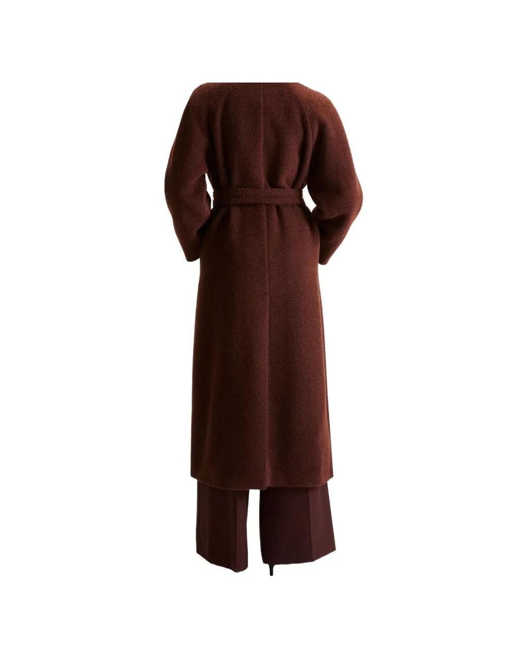 Marella Brown Belted Double-Breasted Coat