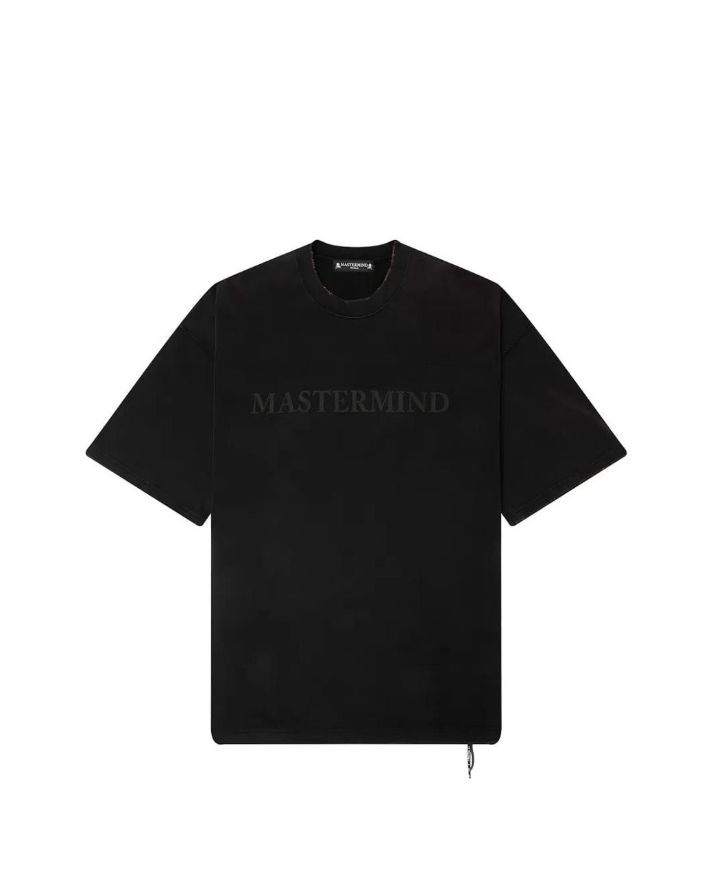 MASTERMIND WORLD Black Faded Logo-Print T-Shirt for men