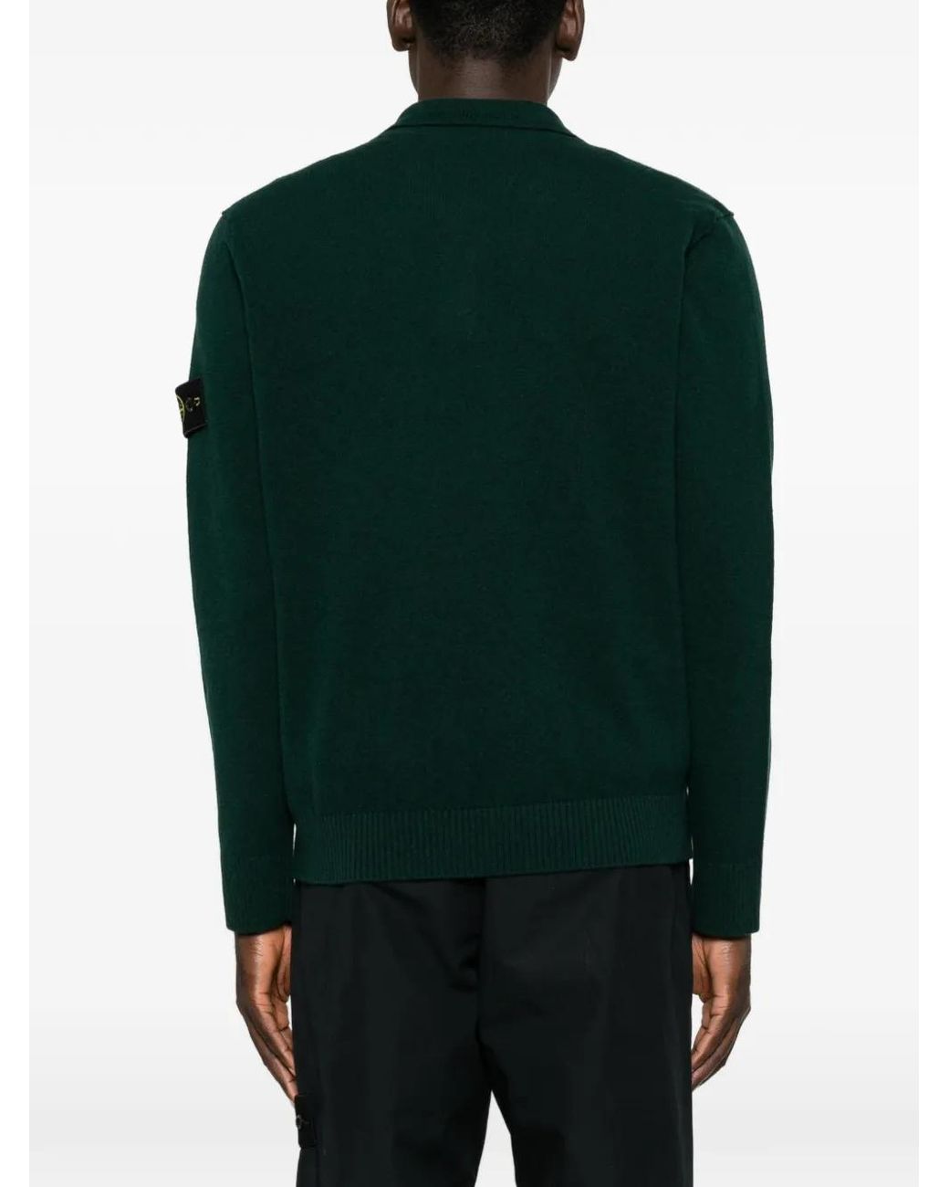 Stone Island Green 5100018 Light Rws Geelong Wool Sweater for men