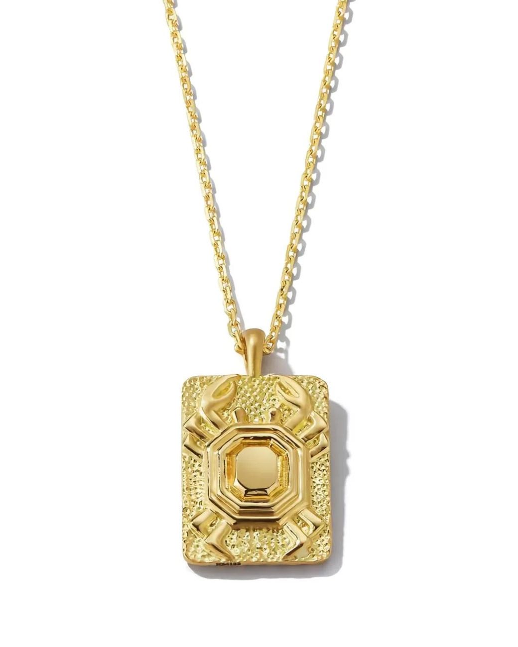 David Webb Metallic 18K And Platinum Cancer-Zodiac Diamond Necklace