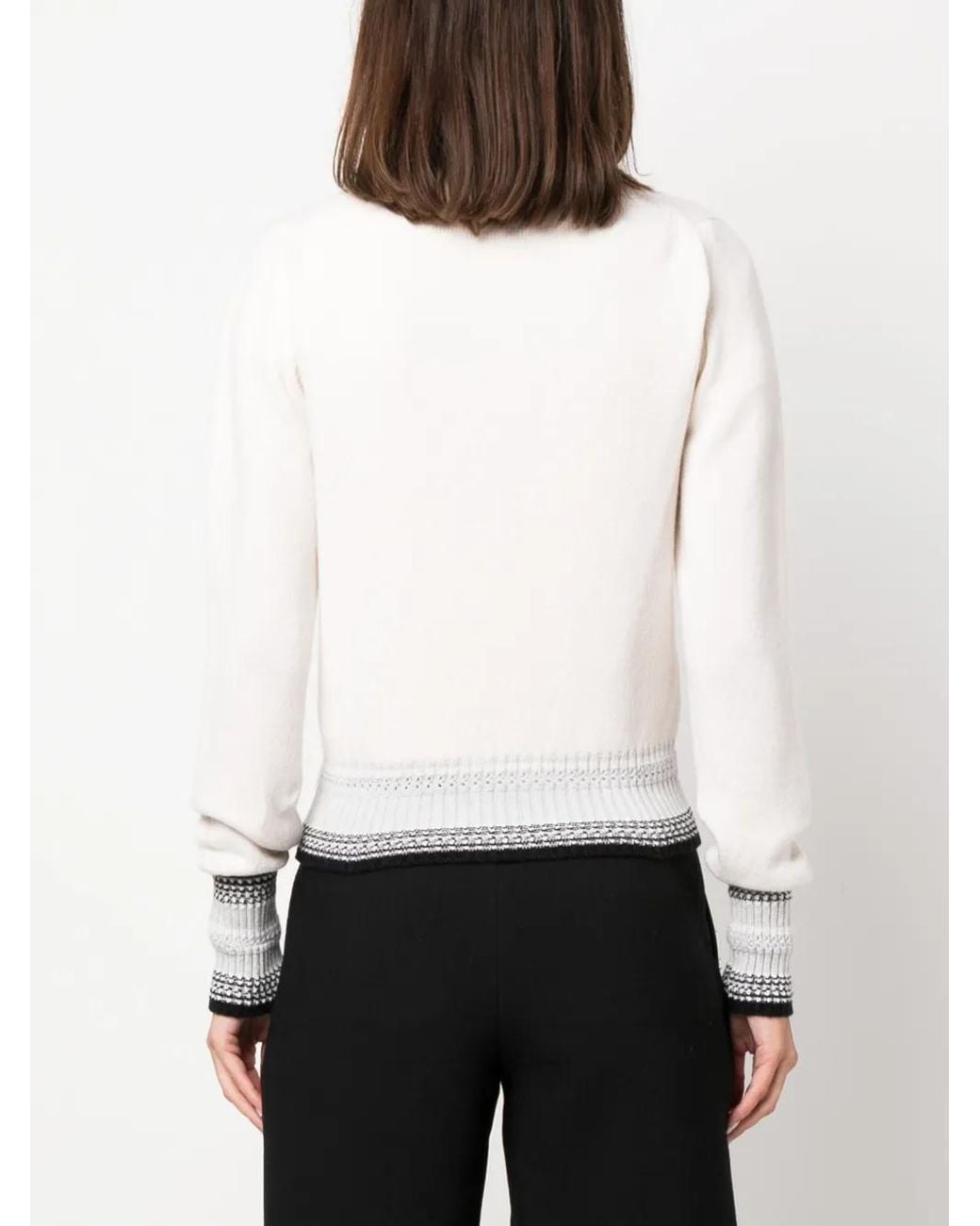 Barrie White Mottled Zip-Up Cashmere Cardigan