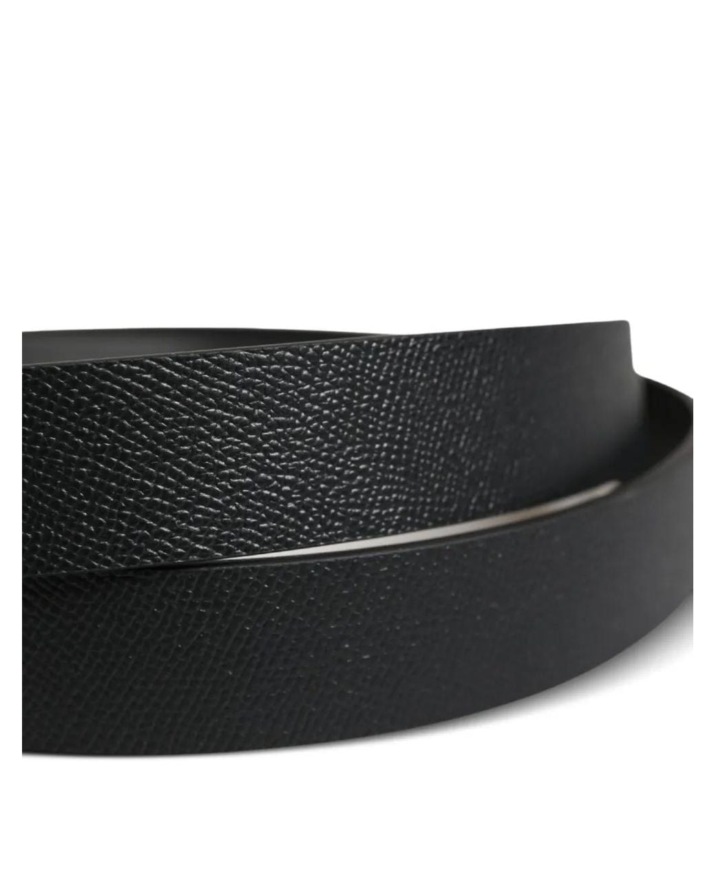 Dolce & Gabbana Black Logo-Plaque Leather Belt for men