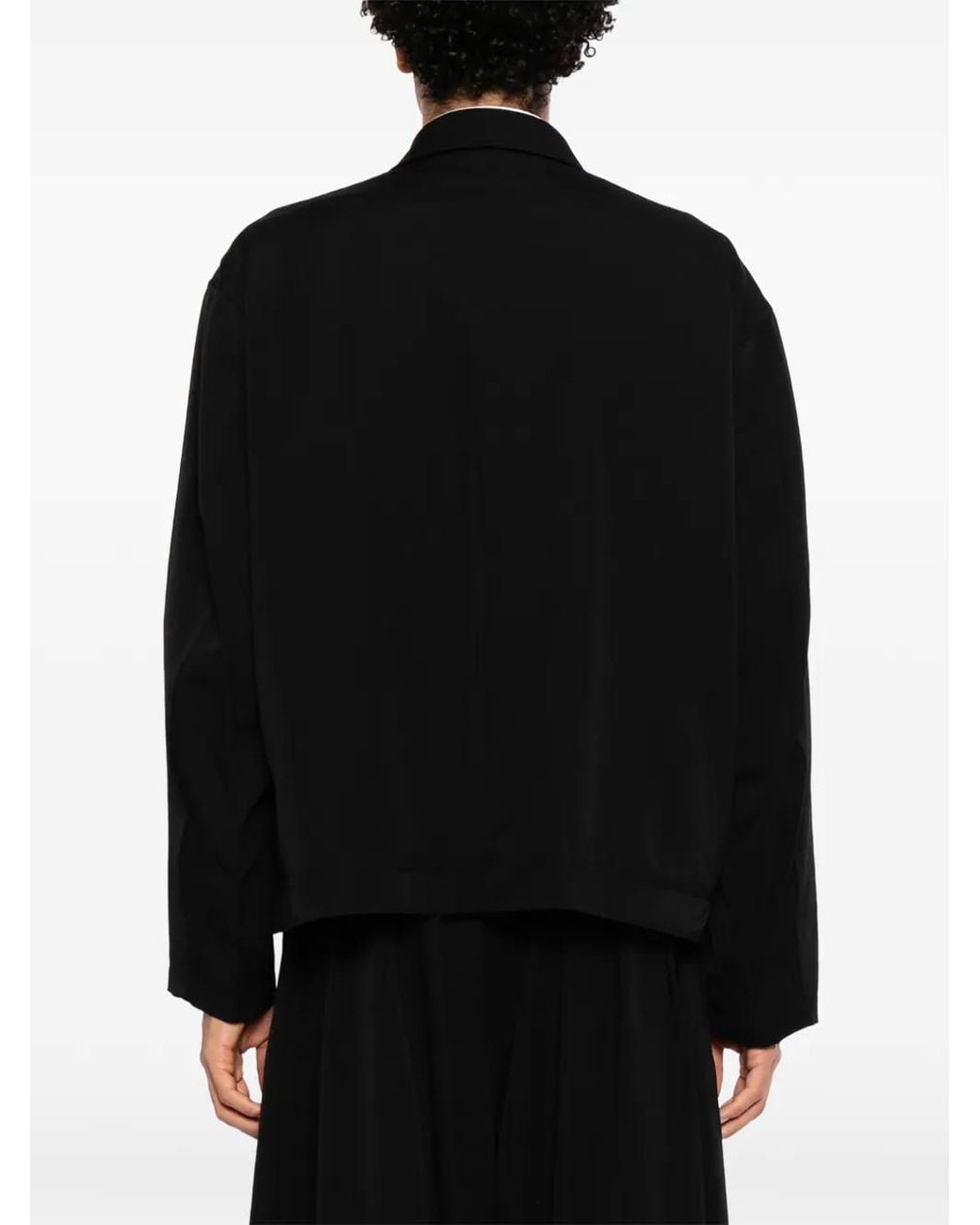 Yohji Yamamoto Black Zip-Up Shirt Jacket for men