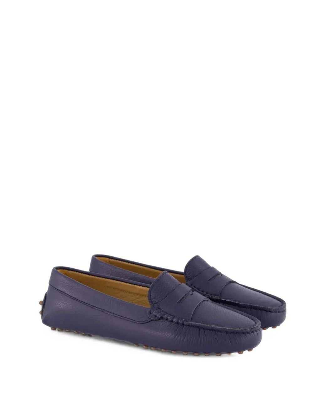 Atelier Verdi Blue Grained Leather Loafers
