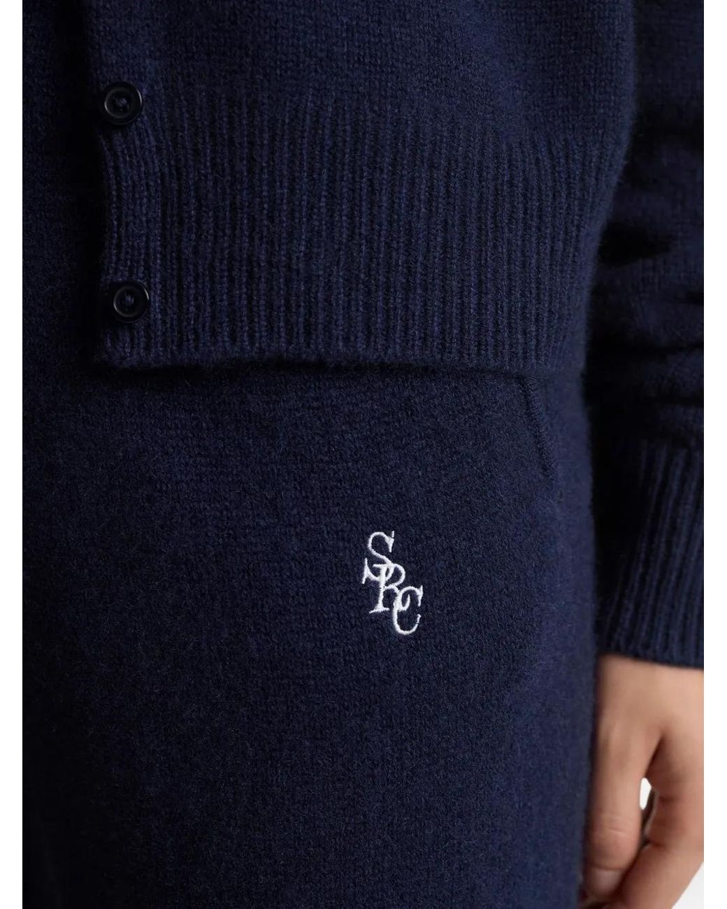 Sporty & Rich Blue Embroidery Trousers