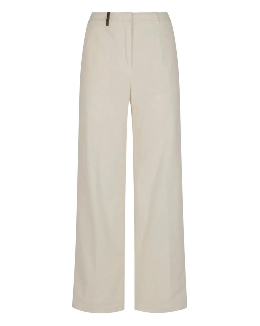 Peserico White Button-Fastening Trousers