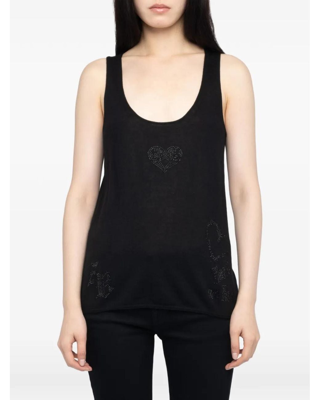 Zadig & Voltaire Black Lee Cashmere Tank Top