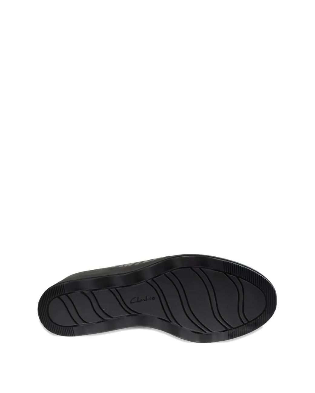Clarks Black Leopard Print Wedge Sandals