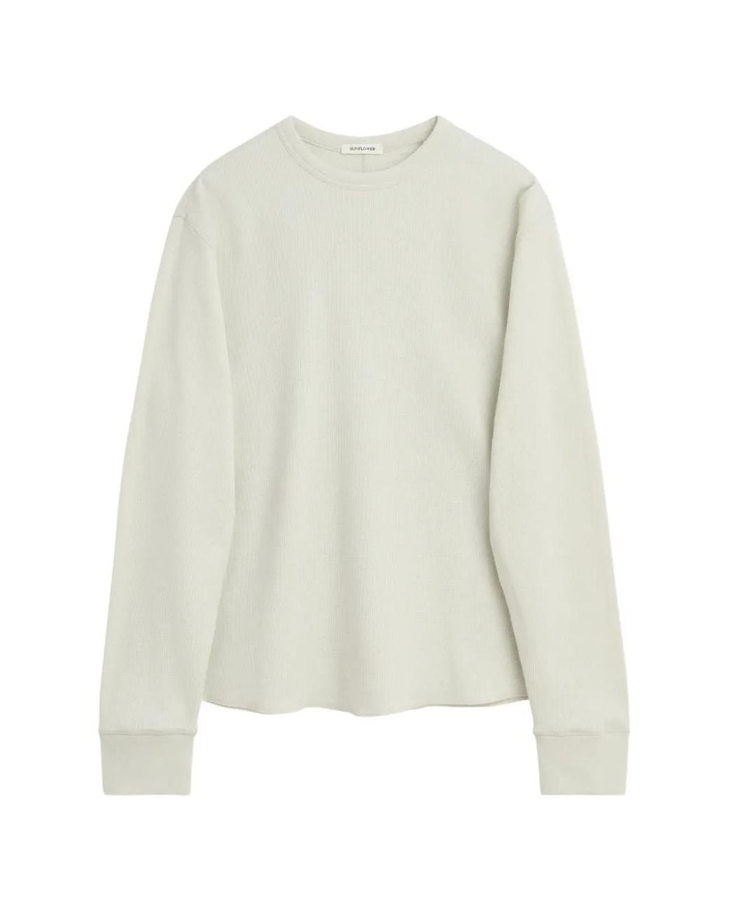 sunflower White Waffle-Knit Long-Sleeved Sweater for men