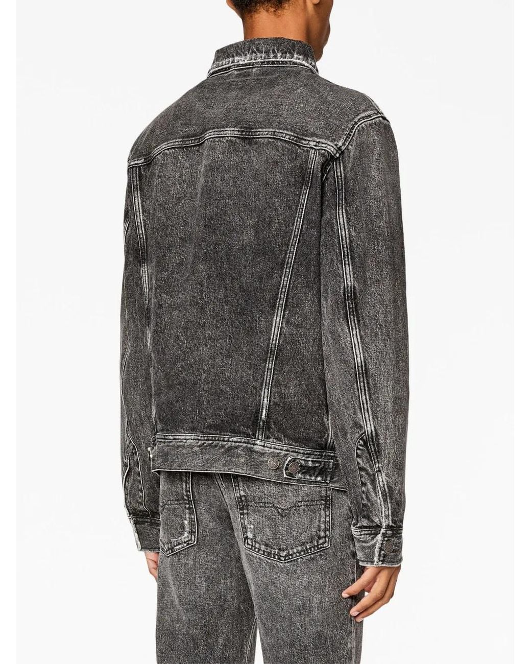 DIESEL Gray D-Barcy-S1 Denim Trucker Jacket for men