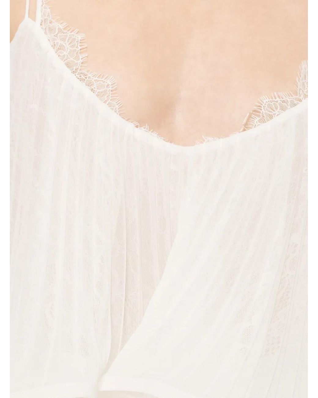 Nissa White Haut Plissé En Chiffon