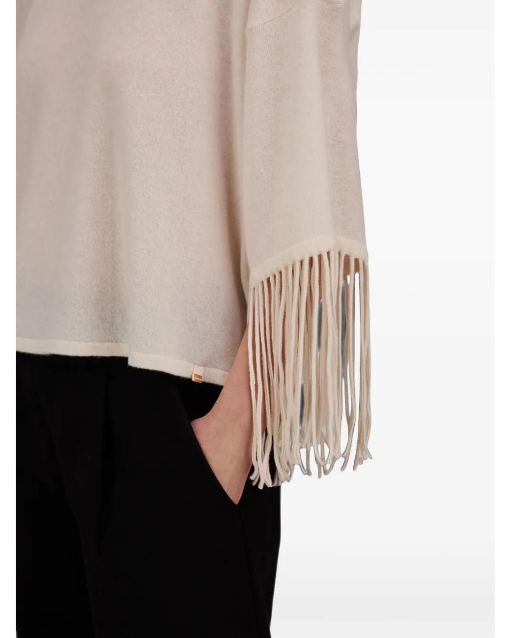 Herno White Fringe-Trim Sweater