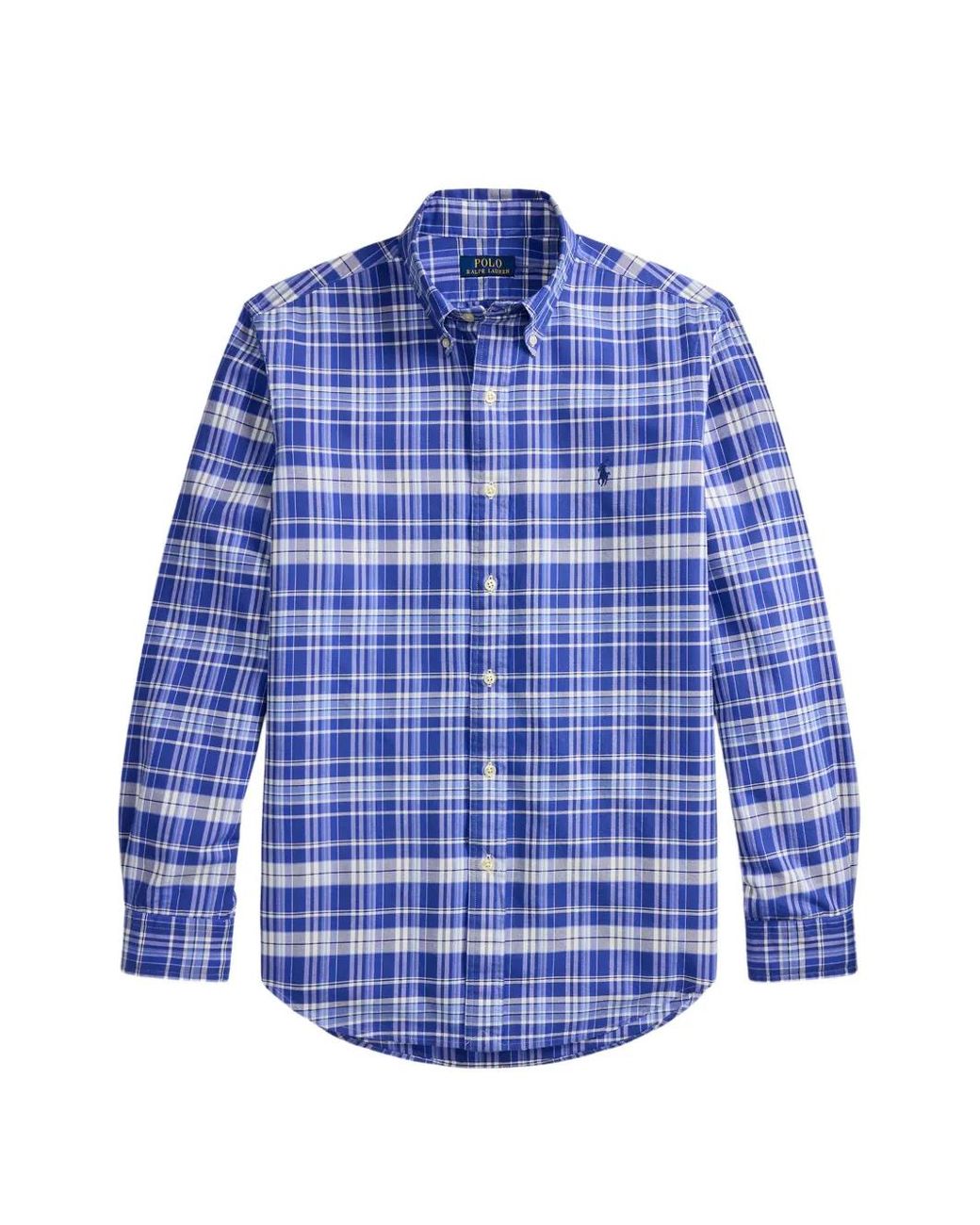 Polo Ralph Lauren Blue Plaid Oxford Shirt for men