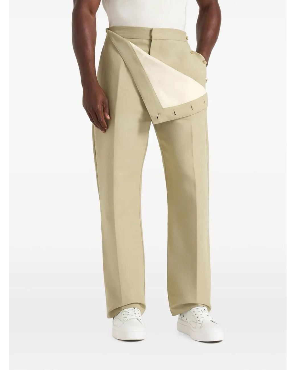 Manière De Voir Natural Henri Foldover Trousers for men