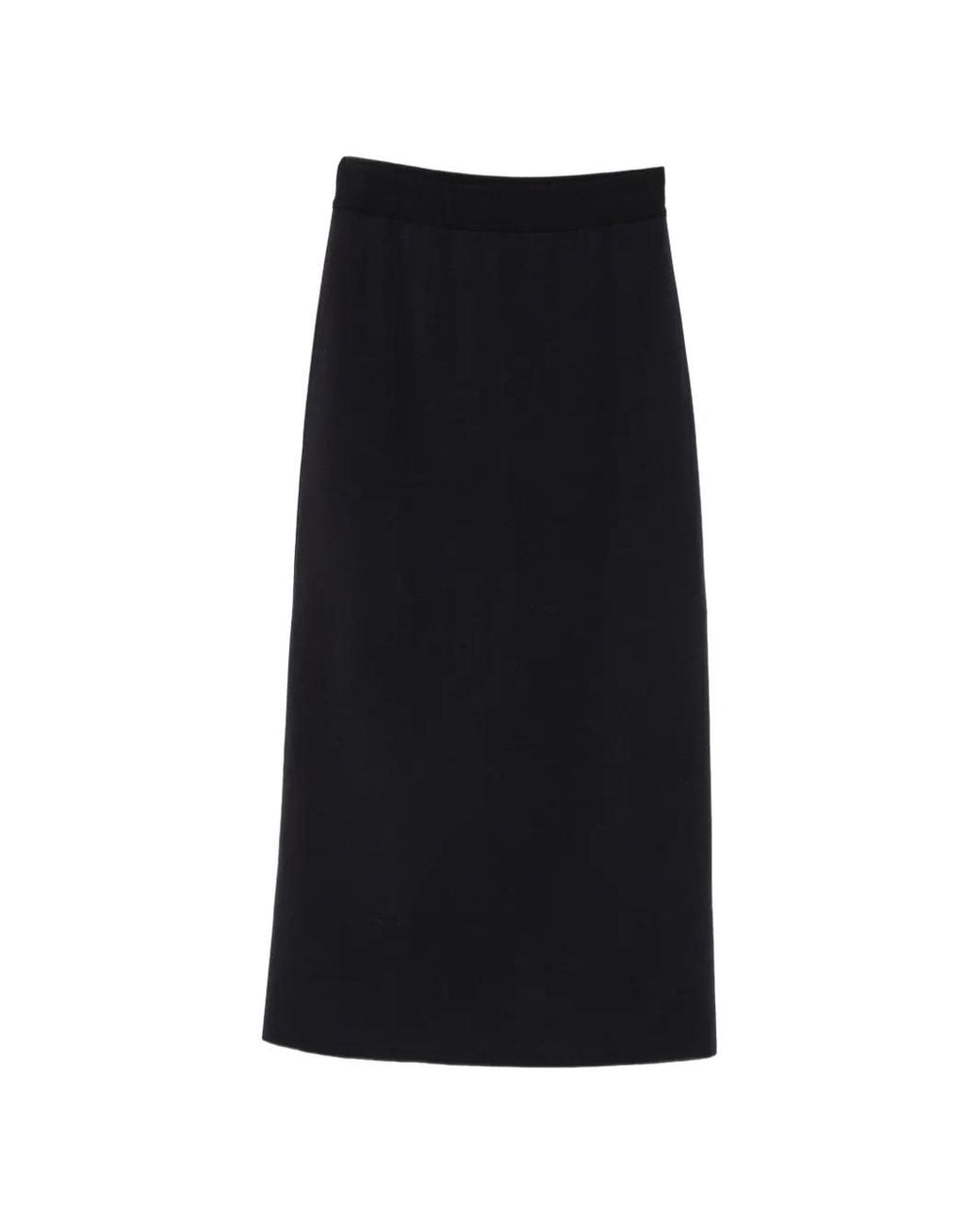 Agl Attilio Giusti Leombruni Black Elasticated-Waistband Midi Skirt