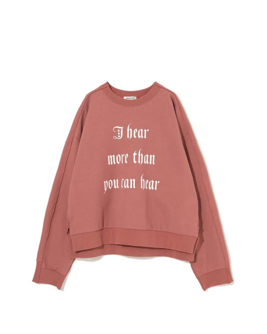 Undercover Red Slogan-Print Raw-Edge Sweatshirt for men