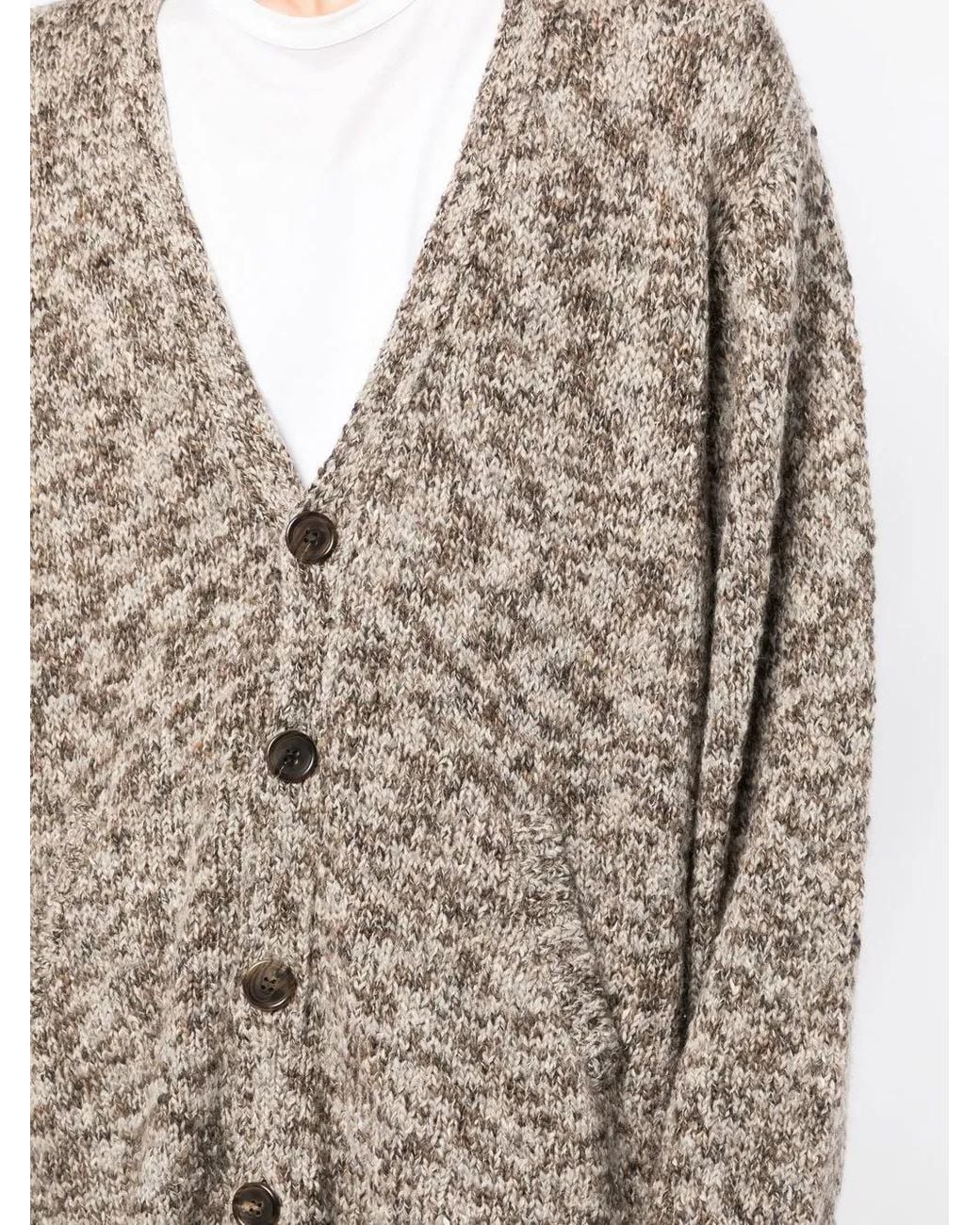 Undercover Gray Intarsia-Knit Cardigan for men